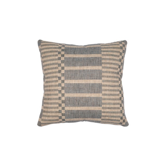 Transitional Kingston Blue 22x22 Pillow For Sale - Image 3 of 3