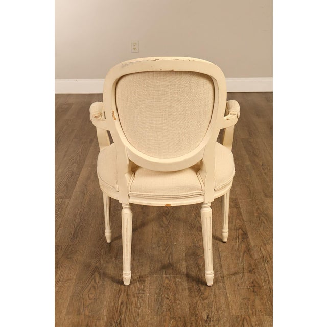Antique White Century Furniture Set Of 8 Louis XVI Style Painted Dining Chairs For Sale - Image 8 of 18