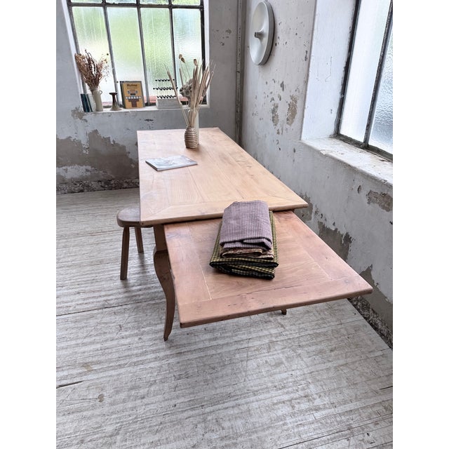 Cherrywood Farmhouse Table with Curved Legs, 19th Century For Sale - Image 18 of 18