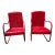 Vintage Red Steel Patio/Garden Rocker Chairs, a Pair For Sale