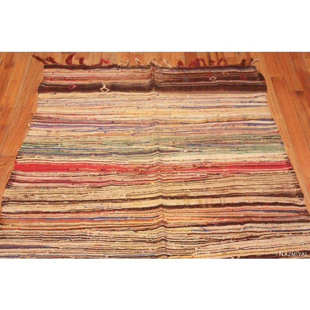 Brown Nazmiyal Collection Primitive Design Vintage Moroccan Kilim Rug For Sale - Image 8 of 9
