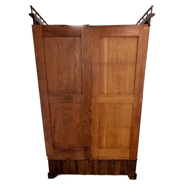Early 20th Century French Belle Époque Faux Bamboo Bird's-Eye Maple Armoire For Sale - Image 12 of 14