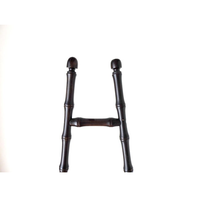 Mid 20th Century Faux Bamboo Floor Easel Display Stand Foldable Wood Easel Dark Brown Finish For Sale - Image 5 of 14