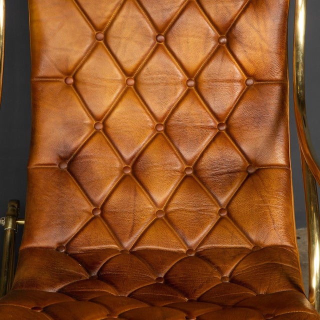 Set of 20th Century British Leather Rocking Chairs, 1950s For Sale - Image 13 of 18