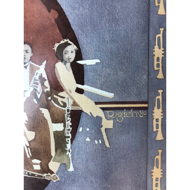 Original watercolor painting on paper signed bottom right framed in original metal frame with nonglare glass overall size...