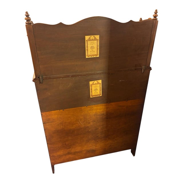 Victorian 1950 Davis Company Lillian Russel Black Walnut Drop Down Desk For Sale - Image 3 of 11