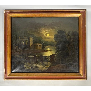 Italian School, 18th century. Moonlight landscape. For Sale