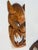 Pair of Vintage Philippine Hand-Carved Monkey Pod Wood Dragon & Demon Wall Masks For Sale - Image 4 of 12