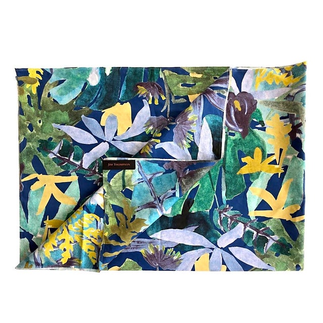 French Jim Thompson Kahala Fabric in Ultramarine, 1 Meter (40") For Sale - Image 3 of 9