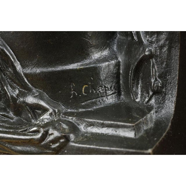 Inkwell in Red Marble with Allegory in Gilt Bronze by Henri Chapu For Sale - Image 14 of 15