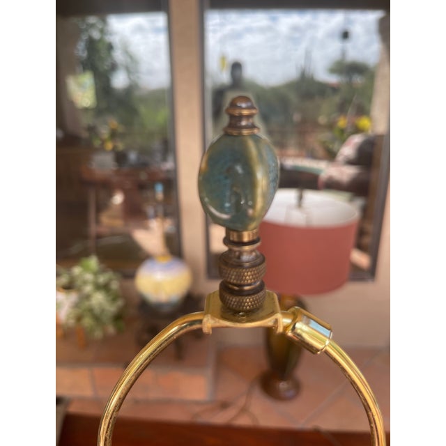 Ceramic 1970s Italian Cantagalli Majolica Trumpet Vase Lamp For Sale - Image 7 of 7