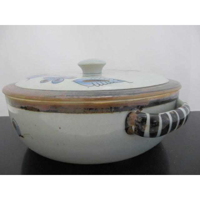 Ken Edwards El Palomar Blue Bird Tonala Mexico Pottery Casserole Covered Dish For Sale - Image 9 of 14
