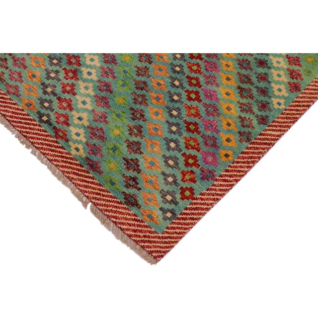 Eclectic Balochi Blue/Red Wool Rug - 3'4''x5'1'' For Sale - Image 4 of 11