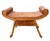 Brown Vintage Tortoise Bamboo and Rattan Weave Scrolling Curved Bench For Sale - Image 8 of 8