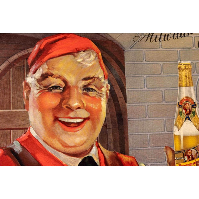 Cardstock lithograph advertising poster for Braumeister Special Pilsner, produced by Independent Milwaukee Brewery of...