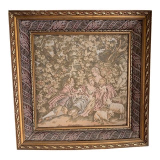 19th Century Antique French Framed Tapestry For Sale