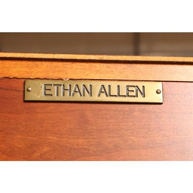 Ethan Allen Townhouse Collection Burlwood China Cabinet For Sale - Image 10 of 18