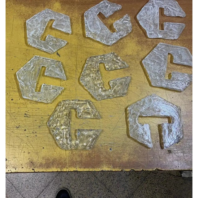 White 1970s Mid-Century Modern Frosted Murano Glass Chandelier by Mazzega For Sale - Image 8 of 8