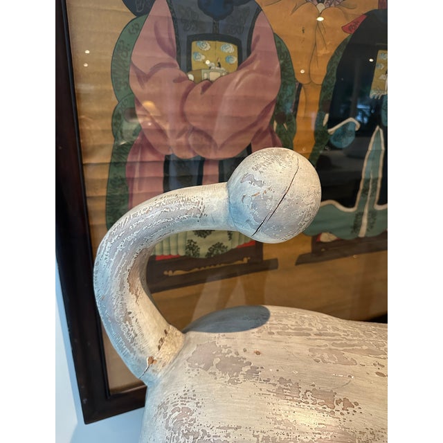 Late 20th Century Monumental Carved Wooden Horse on Plinth For Sale - Image 10 of 12