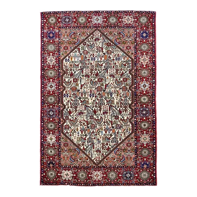 Fine Persian Quashkai Rug 4'3'' X 6'5'' For Sale