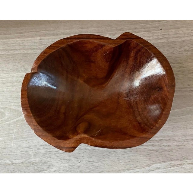 Mid-Century Modern Late 20th Century Hand Carved Belize Granadillo Wood Sculptural Bowl For Sale - Image 3 of 11