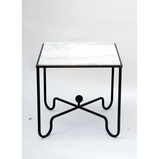 Modern Wrought Iron and Marble 'Entretoise' Side Table by Design Frères For Sale - Image 3 of 9