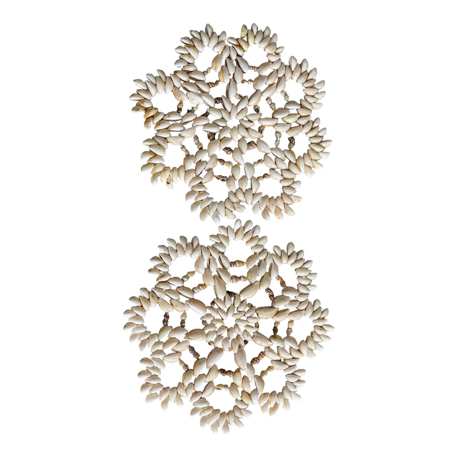 1950s Coastal Cowrie Sea Shell Trivets - a Pair | Chairish