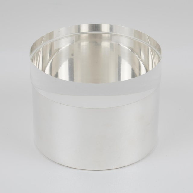 Silver Plate and Lucite Round Box by Debladis, Paris For Sale - Image 4 of 5