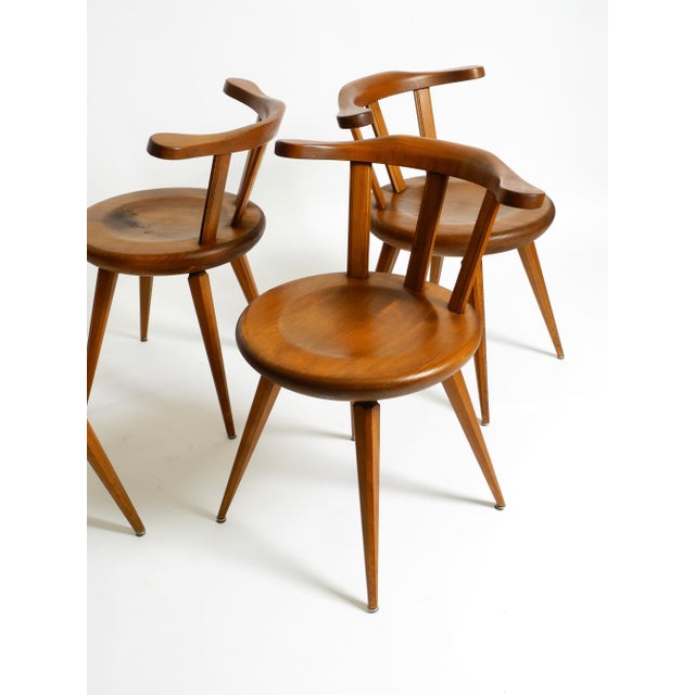 Mid-Century Wood Sprouted Low Back Chairs, 1950s, Set of 5 For Sale - Image 16 of 18