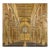 Renaissance-Inspired 4-Panel Gilded Screen with Raised Architectural Design For Sale