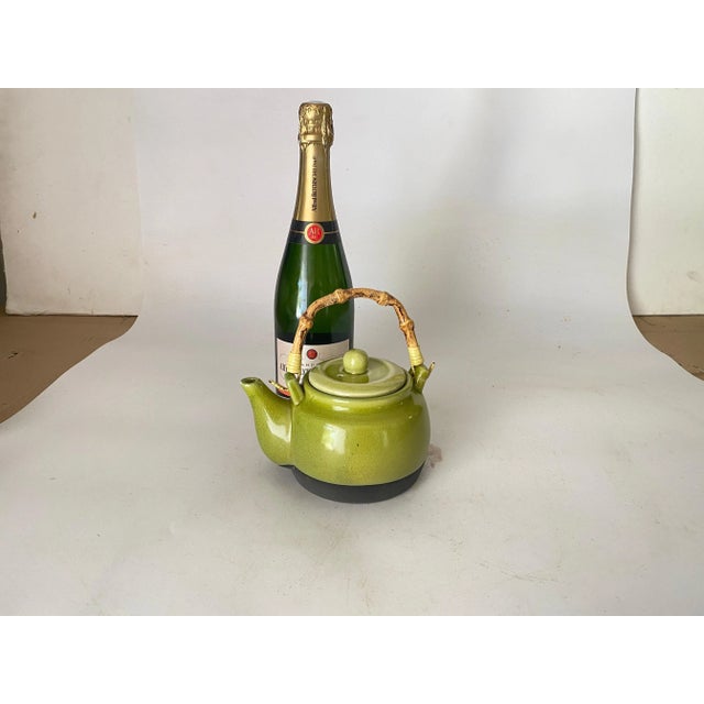 Crakeled Ceramic Tea Pot in Green, France, 20th Century For Sale - Image 10 of 11