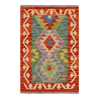 Tribal Turkish Kilim Rust Gray Hand-Woven Wool Rug For Sale