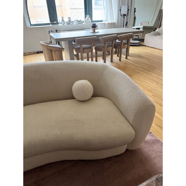 Contemporary Rh Restoration Hardware Sylvain Curved Sofa in Cream For Sale - Image 3 of 6
