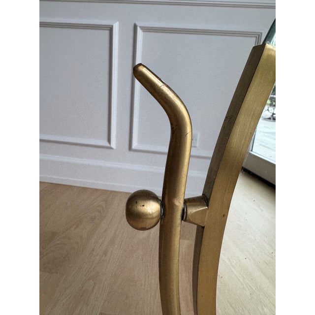 Vintage Oversized Brass & Carrara Marble Double-Sided Vanity Mirror Attributed to Charles Hollis Jones For Sale In Chicago - Image 6 of 8