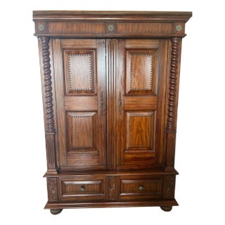 Drexel Heritage English Traditional Mahogany Entertainment or Storage Cabinet For Sale