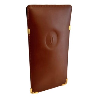 Cartier Burgundy Leather Eyewear Case Made in France 1980s For Sale