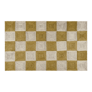 Part & Parcel Goods Jute Sample Block Rug, 6"x6", Olive and Sky Bue