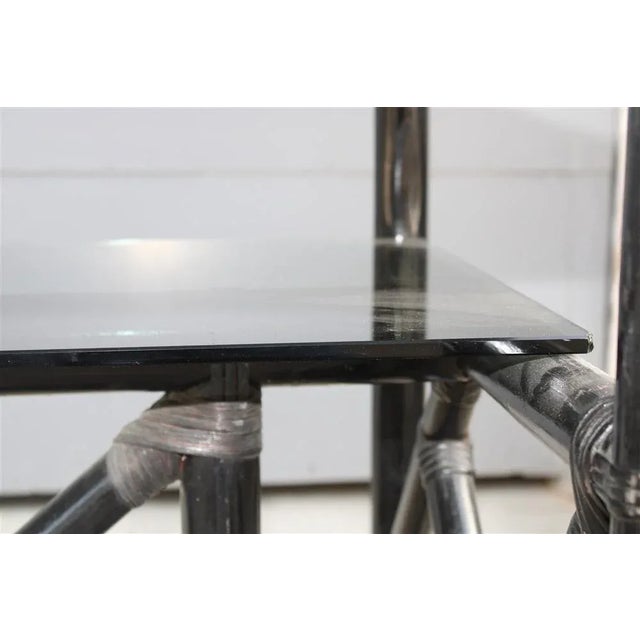 Black Small Desk in Black Bamboo, 1970s For Sale - Image 8 of 10