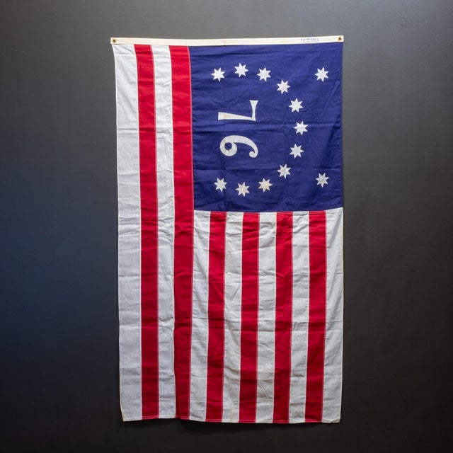ABOUT An original 1970s Bicentennial-era reproduction of the historic Bennington Flag, which famously commemorates the...