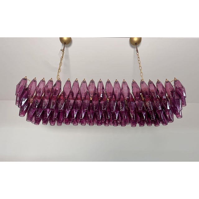 Murano Poliedri Chandelier with 138 Amethyst Glasses by Carlo Scarpa, 1990s For Sale - Image 10 of 18