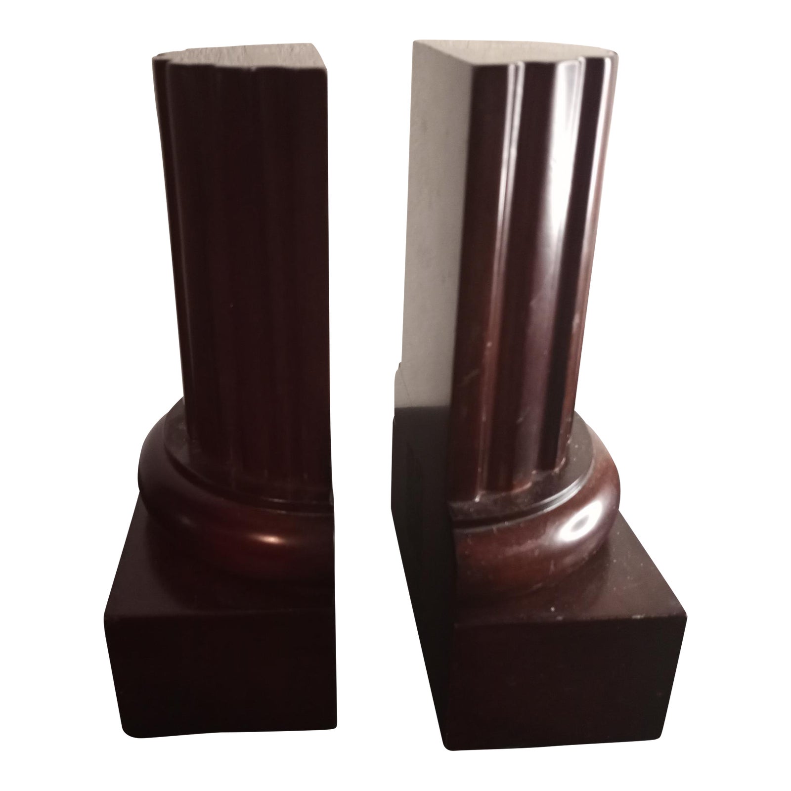 Bombay Company Solid Wood Roman Column Bookends A Pair Chairish