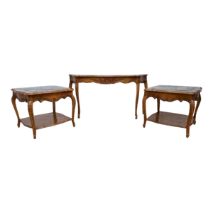 Vintage French Country Console Table and 2 Side Tables by Thomasville Furniture
