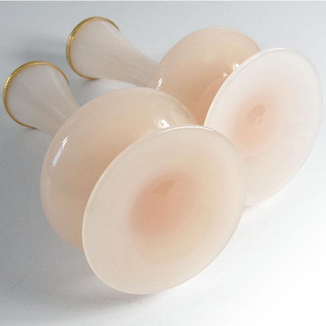 Gold Pink Opaline Glass Vases from Nason, 1960s, Set of 2 For Sale - Image 8 of 10