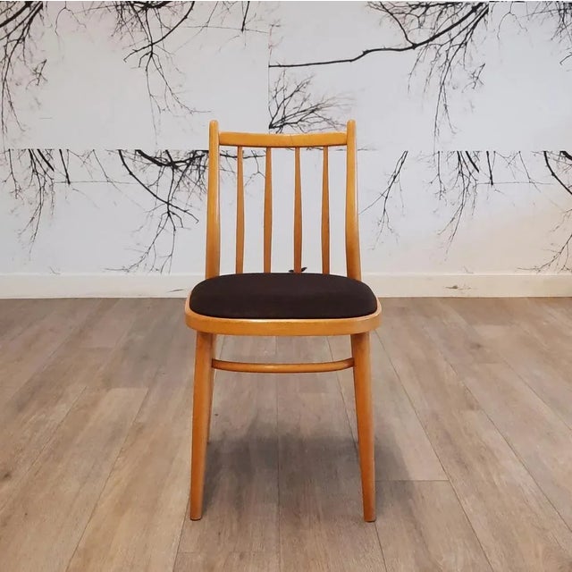 Thonet Spindle Back Chairs from Thonet, 1950s-1960s, Set of 4 For Sale - Image 4 of 13