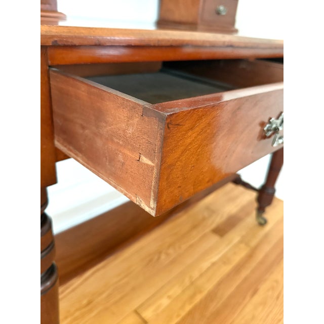 Antique American Vanity Dressing Table Desk With Mirror For Sale - Image 13 of 18