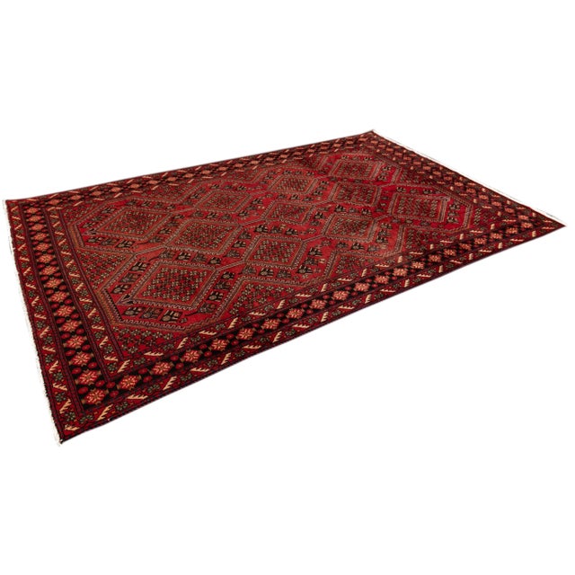1960s Vintage Persian Handmade Red Wool Rug For Sale In New York - Image 6 of 9