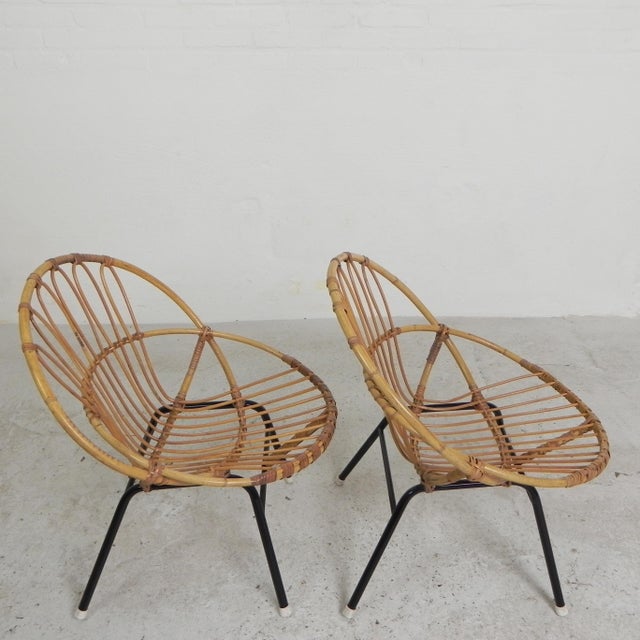 Rattan, Bamboo Childrens Chairs from Rohe Noordwold,e 1950s, Set of 2 For Sale - Image 11 of 18