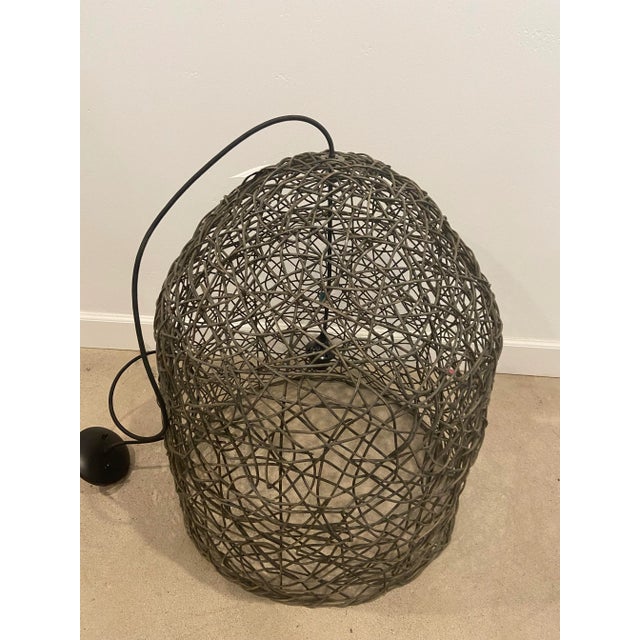 Vintage ceiling pendants with natural vine shade. Great statement light fixture. Larger size is available on our shop!...