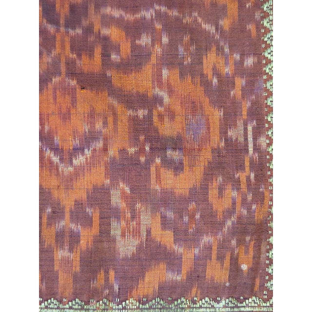 Antique Early 20th Century Malaysian Ikat Songket Head Cloth From Sumatra For Sale - Image 9 of 10