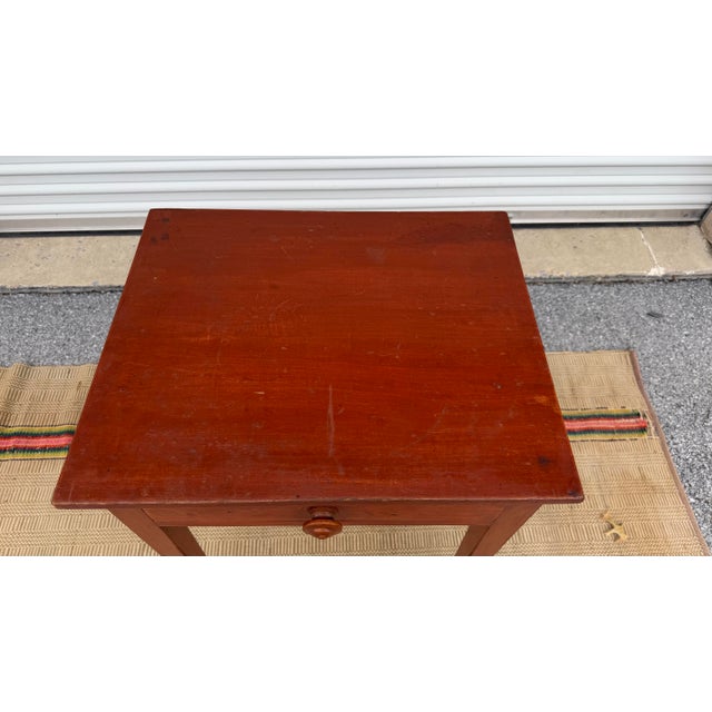 A Nice Antique Softwood Tapered Leg One Drawer Side Table, Pennsylvania, Circa 1830’s For Sale - Image 4 of 12